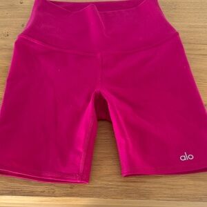 ALO Yoga Women's Bright Pink Bike Shorts